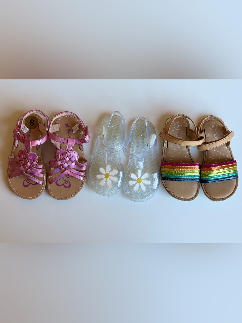 Girls' Pink Strappy Sandals - Classic Comfort - Picture 2 of 11